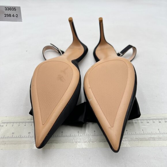 FOWT Black Pointed Toe Bow Pumps Stiletto High Heel Slingbacks Slip on Shoes - Picture 6 of 8